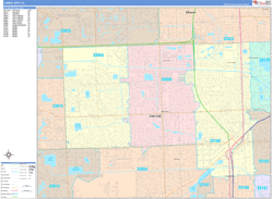 Carol City Wall Map Color Cast Style 2024
